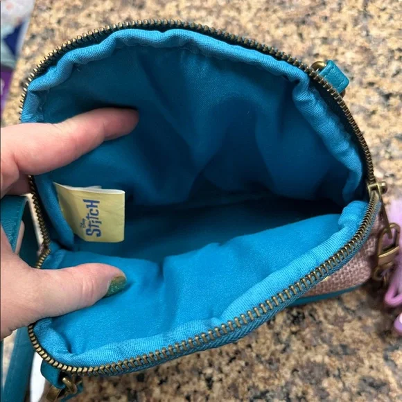 Stitch Crossbody Bag with Teal and Pink Accents - Picture 5 of 7